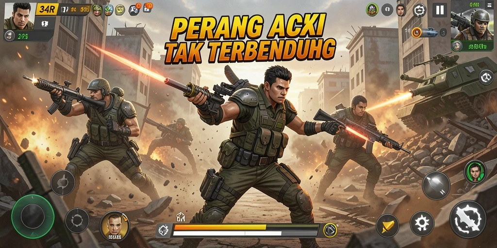Tampilan aksi yang mendebarkan dalam game 34R.