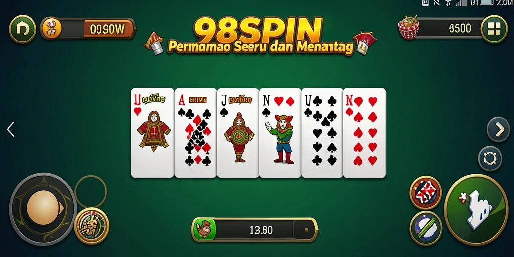 Tampilan gameplay seru dari 98SPIN yang menampilkan domino.