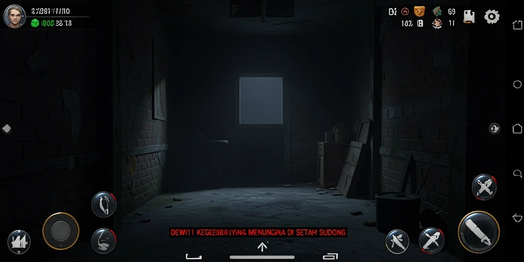 Tampilan gameplay menyeramkan dari DEWI11 saat mencari jalan keluar.