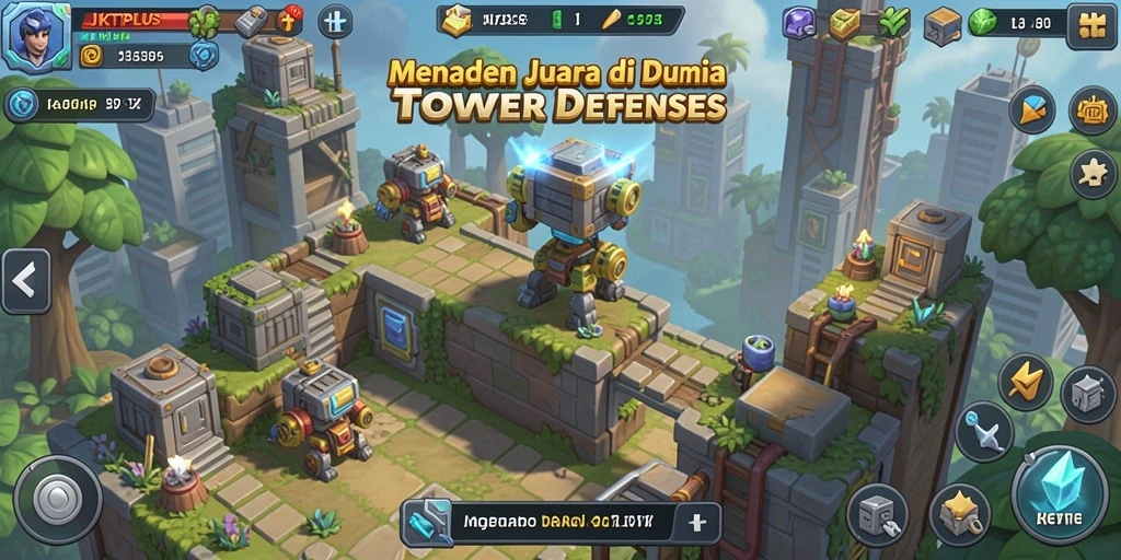 Gameplay seru Tower Defense di JKTPLUS dengan banyak strategi.