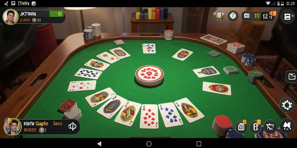 Tampilan gameplay seru dari JKTWIN yang menggugah semangat bermain Gaple.