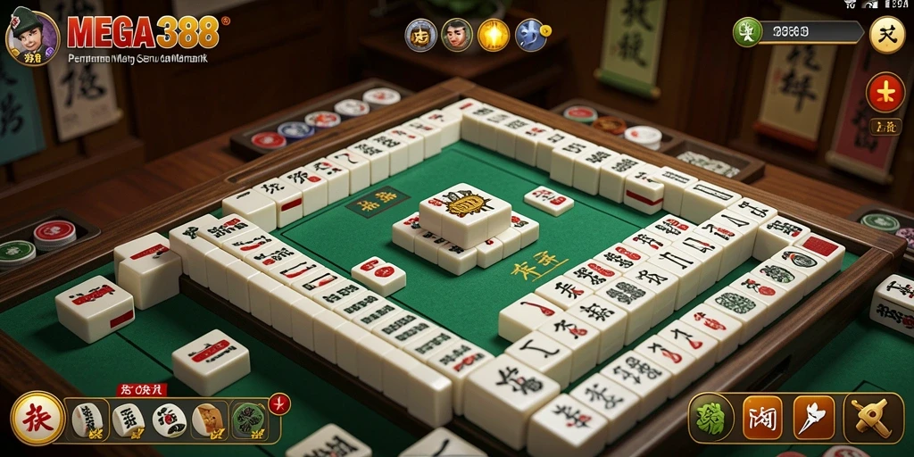 Tampilan gameplay menarik dari MEGA388 saat bermain Mahjong.