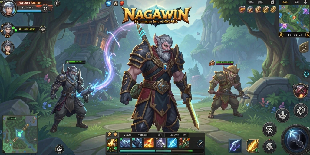 Tampilan gameplay NAGAWIN yang epik dalam dunia MMORPG.